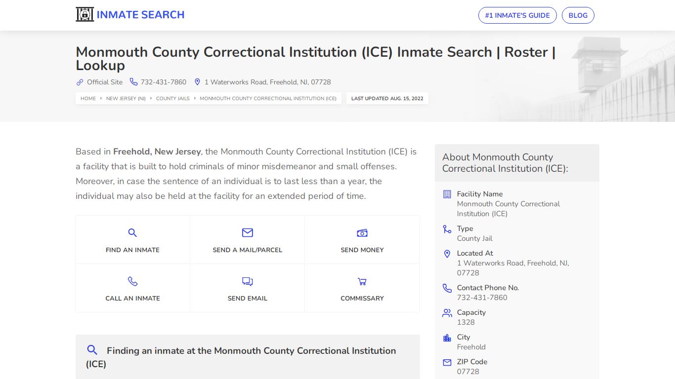 Monmouth County Correctional Institution (ICE) Inmate ...